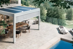 Energy Pérgola, con módulos fotovoltaicos que generan energía limpia y renovable