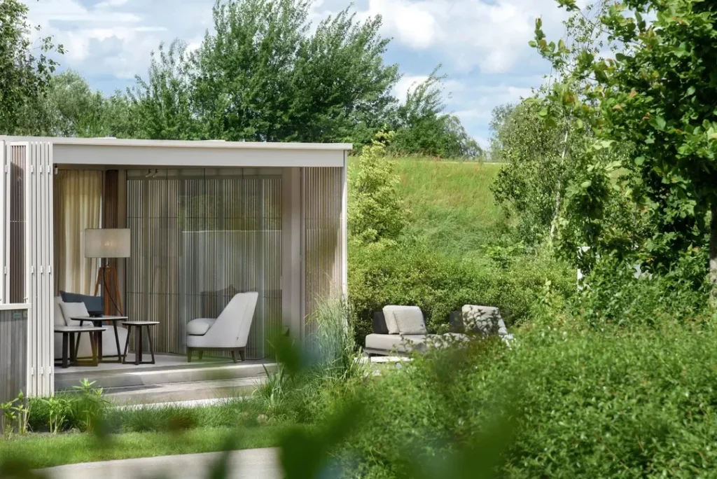 Terraza con pérgola Renson